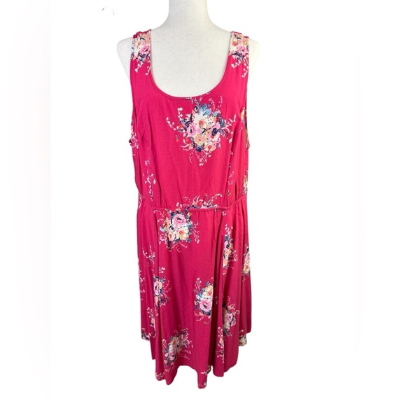Torrid red floral skater dress tie back NWT 2X - Picture 1 of 10